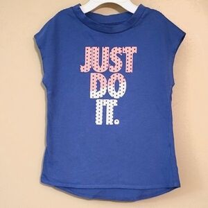 Nike blue/pink "Just Do It" tee shirt